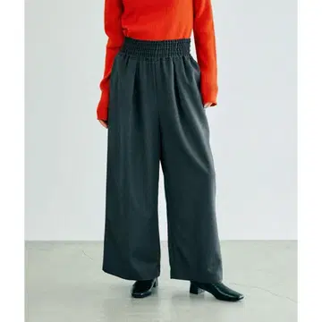 개더 와이드 팬츠 AW 133638 lepsim 차콜 그레이