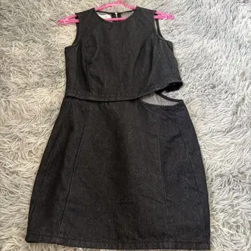 ZARA 다크 데님 슬리브리스 원피스 EU36 XS