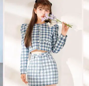 Darich 다리치 컴팩트 깅엄 데님 셋업