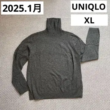 유니클로 캐시미어 100% 터틀넥 스웨터 그레이 XL