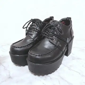 [ 컨디션 최상 ] YOSUKE 요스케 통굽 레이스업 슈즈 블랙