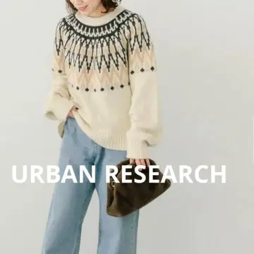URBAN RESEARCH 페어아일 패턴 니트 아이보리 프리