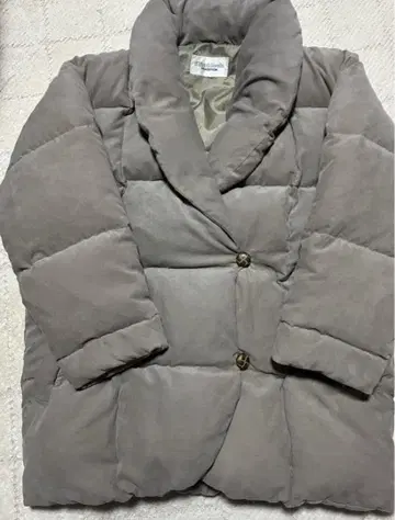 그레이 테일러드 칼라 다운 자켓
