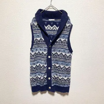 BAYFLOW 페어아일 패턴 니트 베스트 네이비 3