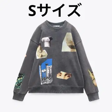 ZARA 프린트 스웨트 셔츠 아트 미술관 S 사이즈