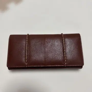 레일 카드 브라운 가죽 장지갑