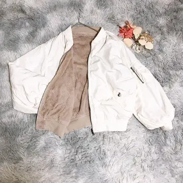 긴팔 아우터 (F) 봄버 자켓 뛰어난 보온성 오버 사이즈 복슬복슬