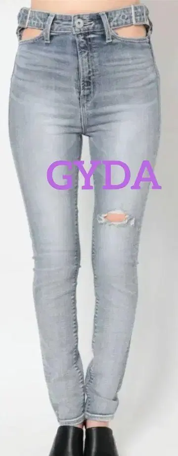 GYDA H/W 사이드 벨트 디자인 스키니 데님 팬츠