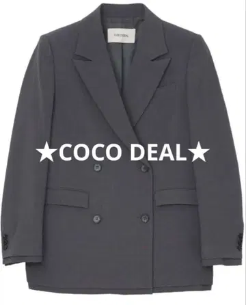 COCO DEAL 그레이 더블 브레스트 자켓