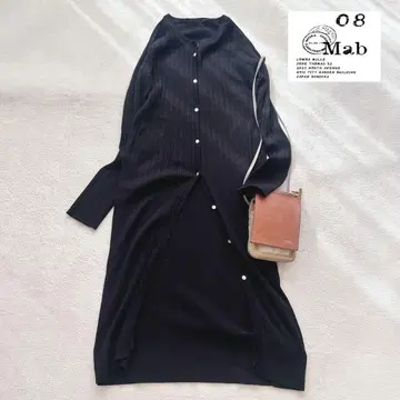 08Mab 08맵 리브 롱 가디건 블랙