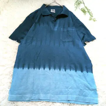 JOSEPH ABBOUD 피케 셔츠 그라데이션 블루 반팔 M