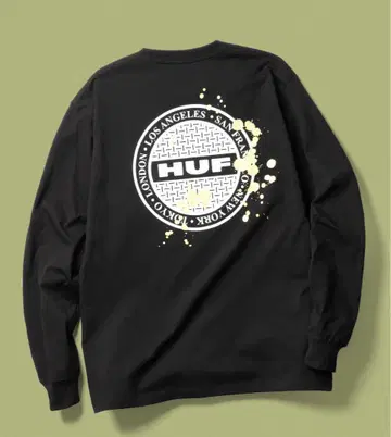 HUF 블랙 롱 슬리브 티셔츠