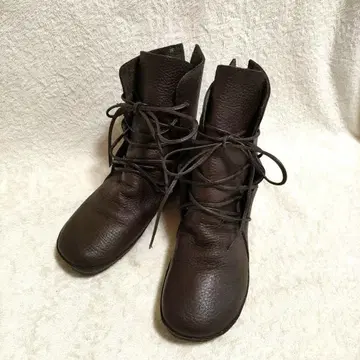 [ 새상품급 ] koos 코스 가죽 부츠 24cm 다크 브라운 레이스업