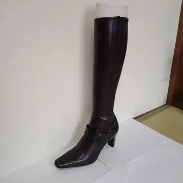 Ris 가죽 블랙 롱 부츠 버클 포함