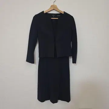 INDIVI 노카라 자켓 저지 원피스 네이비 36