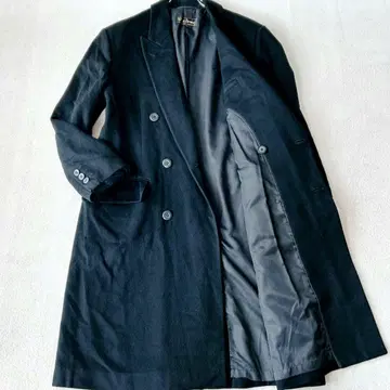 WIND ARMOR 더블 체스터 코트 캐시미어 100% 블랙 M 사이즈