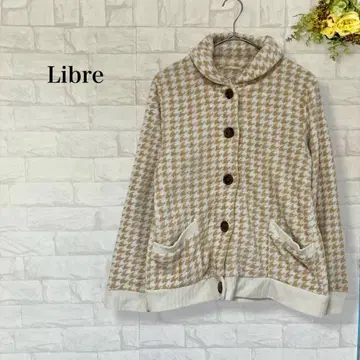 리브레 하운드투스 패턴 플리스 보아 자켓 겉옷 베이지 캐주얼 L