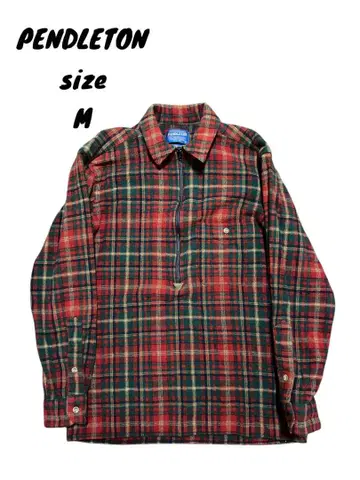 PENDLETON 펜들턴 하프 지퍼 울 셔츠