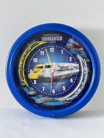 더블 트레인 신칸센 크락크 벽시계 블루 N700계