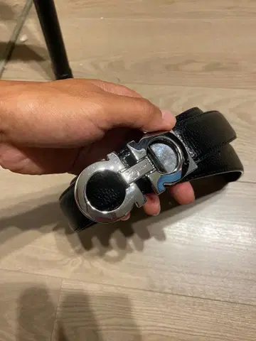 페라가모 벨트 실버 블랙