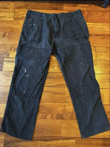 가격 인하 Dickies 블랙 더블니 워크 팬츠