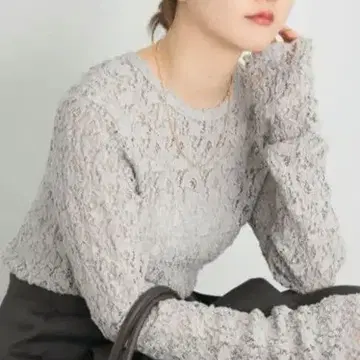 IENA/이에나 Flower 스트레치 레이스 풀오버 그레이 A