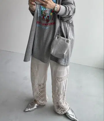 wee9s 빈티지 스타일 레이스 팬츠