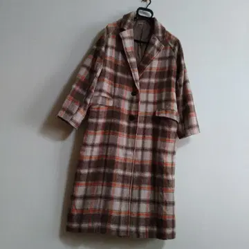 RETRO GIRL 체크 롱 코트