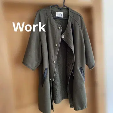 Work 올리브 그린 모즈 코트