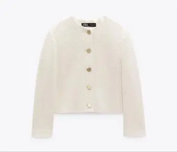 ZARA 자라 골드 버튼 텍스처 블레이저 에크루 L 사이즈