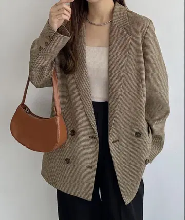 callautia 더블 버튼 테일러드 자켓 S 사이즈 브라운