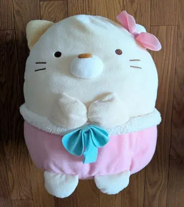 스미코구라시 고양이 파스텔 리본 봉제 인형 XL
