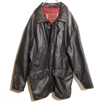 비겔 핀란드제 가죽 자켓 48 사이즈 천연 가죽 블랙 레드