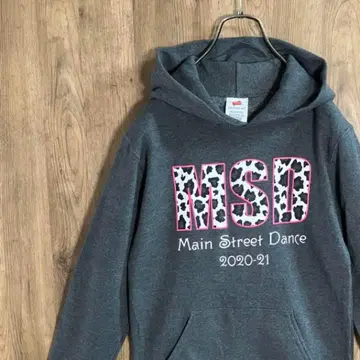 Hanes 빅 로고 프린트 댄스 후디 그레이 I9