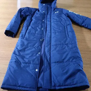 UNDER ARMOUR 후드 부착 다운 코트 네이비
