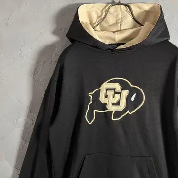 VINTAGE 후드티 콜로라도 슬리브 자수 자수 로고 속기모 블랙 IW5