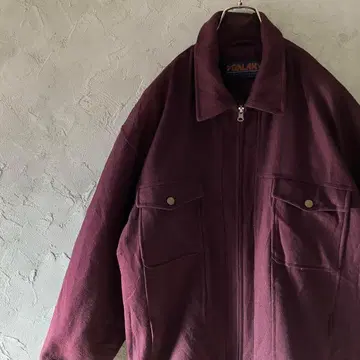 자켓 코트 울 풀 집업 버건디 HD1