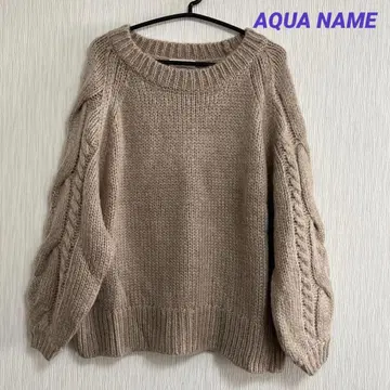 AQUA NAME 아크릴 스웨터 니트 브라운 FREE 미사용 택 포함