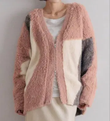 LOWRYS FARM 샤기 ZIP 가디건 롱 슬리브