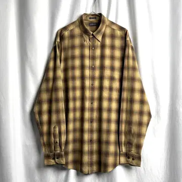 90s ST.JOHNS BAY 옴브레 체크 플란넬 셔츠 2XL
