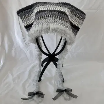 고양이 귀 니트 모자 핸드메이드