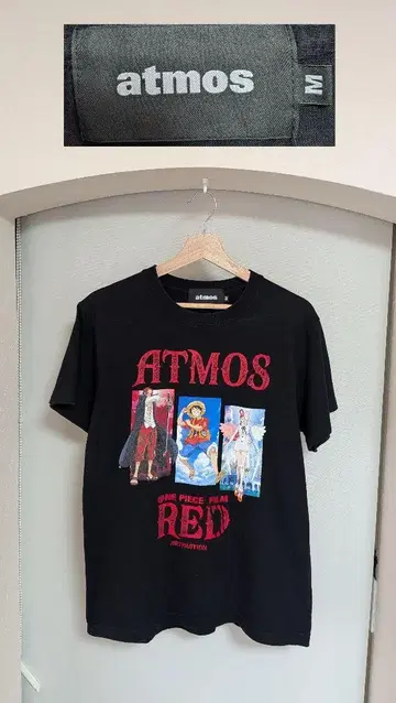 원피스 x atmos 콜라보 T셔츠 M SIZE