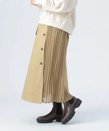 플리츠 믹스 트렌치 스커트 / 빔즈하트