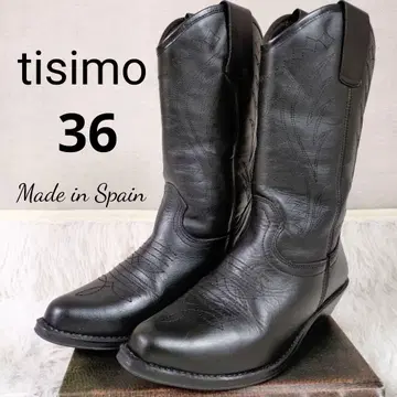 [ 상태 ] tisimo 웨스턴 부츠 스페인산 올 가죽 블랙