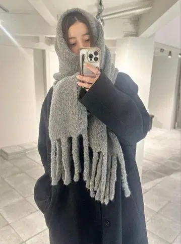 TODAYFUL 브러쉬드 볼륨 스톨 그레이