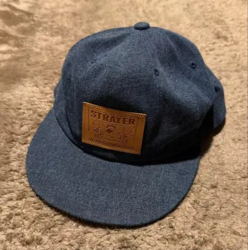 가죽풍 엠블럼 데님 캡 [ STRAYER ] 블루