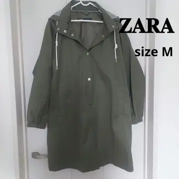 새상품급 ZARA 후드 부착 자켓 M 올리브 그린