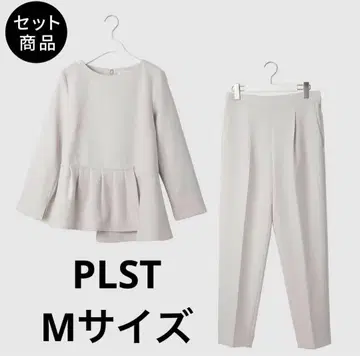 새상품급 PLST 플라스테 티어드 블라우스 팬츠 셋업 베이지 M 사이즈