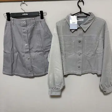 OLIVE des OLIVE 새상품 그레이 데님 스커트 자켓 2점