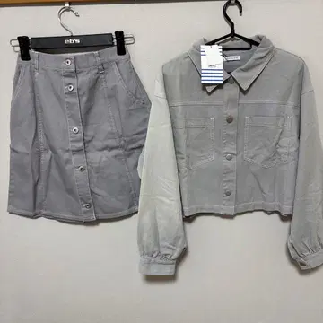 OLIVE des OLIVE 새상품 그레이 데님 스커트 자켓 2점